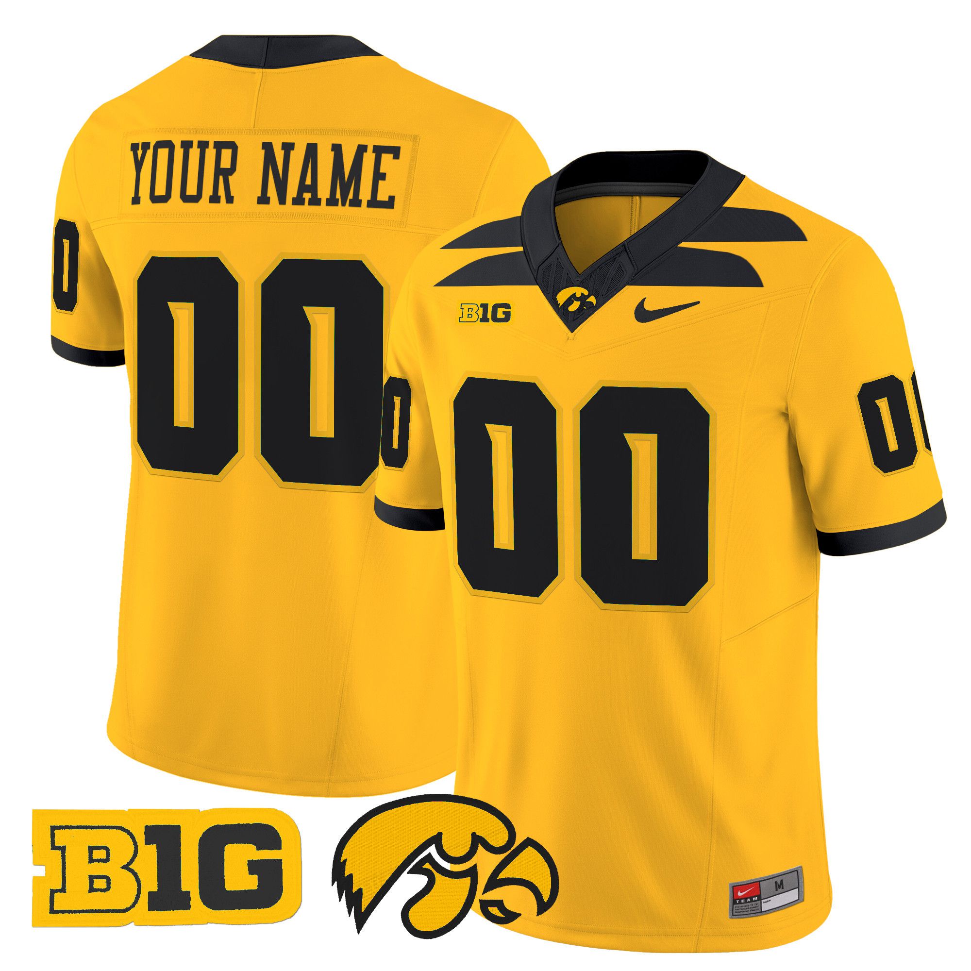 Men Iowa Hawkeyes Yellow Nike 2024 Vapor Limited Custom NCAA Jersey style 1->customized ncaa jersey->Custom Jersey
